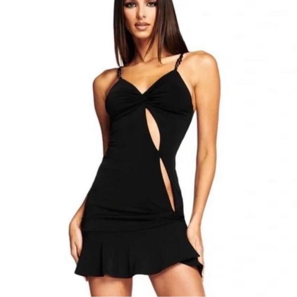 I.AM.GIA Black Mini Mercer Dress Double Cutout Slit Small